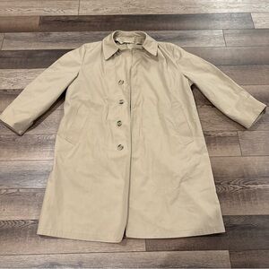 London Fog Maincoat Trench Coat Jacket Beige /Brown Size 40R Vintage